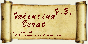 Valentina Berat vizit kartica